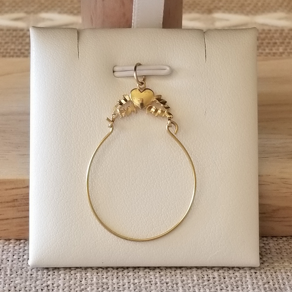 14K Gold Hearts Charm Holder - Picture 6 of 8